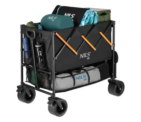 NILS CAMP Kempingový vozík  NC2607 XXL 160L černo-oranžový