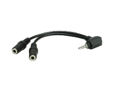 OEM redukce 4pólový jack 3.5 mm / 2x jack 3.5 mm / kabel 15cm / pro připojení mikrofonu a sluchátek