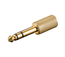 PremiumCord Adaptér stereo jack 6.3 - stereo jack 3.5  M/F zlacený