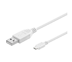 PremiumCord Kabel micro USB 2.0, A-B  0,5m, bílá