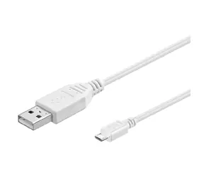 PremiumCord Kabel micro USB 2.0, A-B 1m / bílá