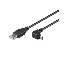 PremiumCord USB datový kabel s konektorem microUSB / lomený 90° / 1,8m /  bulk
