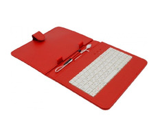 AIREN AiTab Leather Case 2 kožené pouzdro pro 8" tablet červená / s USB klávesnicí / CZ / SK