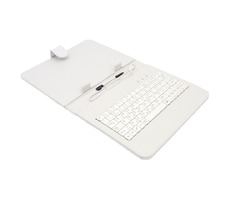 AIREN AiTab Leather Case 2 kožené pouzdro pro 8" tablet bílá / s USB klávesnicí / CZ / SK 