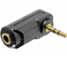 DeLock audio adaptér stereo jack 3.5 mm 3 pin samec na samici / pravoúhlý
