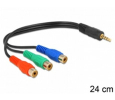 Delock kabelová redukce 3 x RCA (cinch) samice na stereo konektor 3.5 mm 4 pin