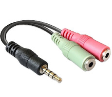 Delock adaptér stereo jack 3.5 mm samec > 2 x stereo jack 3.5 mm samice