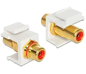 Delock Keystone modul / konekor RCA samice - RCA samice / pozlacený / červený