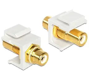 Delock Keystone modul / konekor RCA samice - RCA samice / pozlacený / bílý