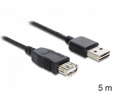 Delock kabel EASY USB 2.0 A samec > USB 2.0 A samice / prodlužovací / 5 m