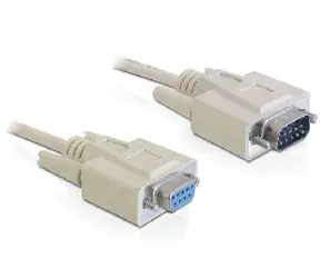 DeLock sériový kabel RS-232, Sub-D9 samec - Sub-D9 samice / 10 m