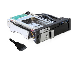 Delock výměnný rámeček 5.25" pro 1x 2.5 + 1x 3.5 SATA HDD / 2 x USB 3.0 porty