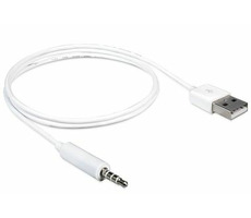 DeLock Cable USB-A samec > Stereo jack 3.5 mm samec 4 pin / IPod Shuffle / 1m