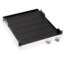 Triton Polička s perforací 1U/650mm / max.nosnost 150kg / černá