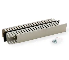 Triton 19" vyvaz. panel 2U oboustranná plast.lišta BK