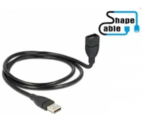 DeLock USB 2.0 kabel samec <-> A samice / ShapeCable / 1 m