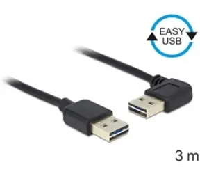 Delock Kabel EASY-USB 2.0-A samec <-> samec pravoúhlý / 3 m