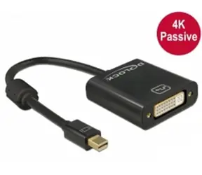 Delock adaptér Mini Displayport 1.2 samec <-> DVI samice 4K  / pasivní / černý