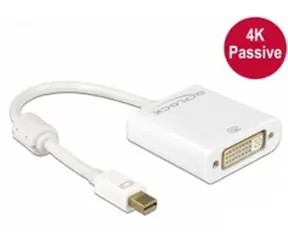 Delock adaptér Displayport 1.2 samec <-> DVI samice 4K aktivní bílá