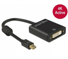 Delock adaptér mini Displayport 1.2 samec <-> DVI samice 4K aktivní černá