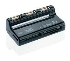 CONNECT IT USB COMBO hub černá / Čtečka paměťových karet / 3x USB / MicroSD / SD