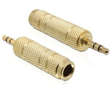 DeLock adaptér stereo jack 3.5 mm samec na stereo jack 6.35 mm samice