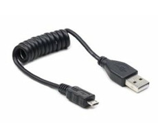 Gembird micro USB 2.0 kabel / 0.6m / stočený / černý