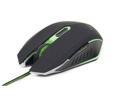 Gembird MUSG-001-G / herní optická myš / 2400 DPI / 6-tlačítková / USB / černá s zeleným podsvícením