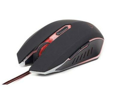 Gembird MUSG-001-R / herní optická myš / 2400 DPI / 6-tlačítková / USB / černá s červeným podsvícením