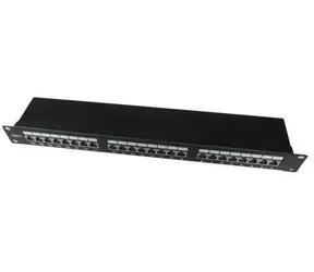 Gembird NPP-C624-002 / patch panel 19" / 24 port 1U cat.6e / se zadní organizací kabelů / černý