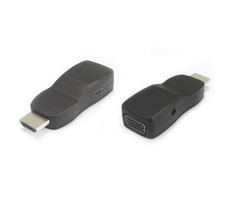 PremiumCord převodník HDMI na VGA miniaturní provedení se zvukem a napájecím konektorem / černý