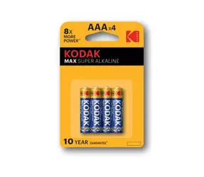 Kodak MAX alkalická baterie AAA (blister) 4ks / doprodej