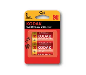 Kodak HEAVY DUTY zinco-chloridové baterie C / 2ks / blister