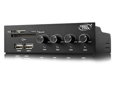 DEEPCOOL ROCKMASTER / regulátor ventilátorů do  5.25" pozice / čtečka karet / USB / černá