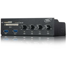 DEEPCOOL DEEPCOOL ROCK MASTER V3.0 / regulátor ventilátorů do  5.25" pozice / čtečka karet / USB 3.0 / černá