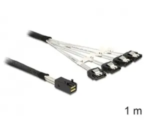 Delock Kabel Mini SAS HD x 4 SFF 8643 samec > 4 x SATA 7 Pin samice / 1m