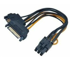 AKASA AK-CBPW13-15 / redukce napájení / 2x SATA na 6pin PCIe / 15cm