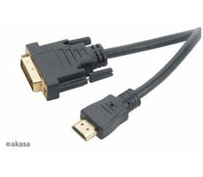 AKASA AK-CBHD06-20BK / redukce / DVI-D na HDMI / pozlacené kontakty / 2m