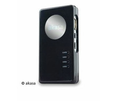 AKASA AK-HC-01BK / externí čtečka karet  Allv1 / USB hub / USB2.0 / černá