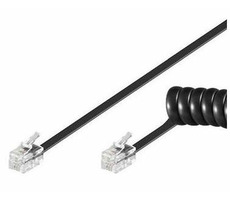 PremiumCord Kabel telefonní sluchátkový kroucený 4 žíly 2m - černý