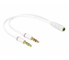 DeLock Headset Adapter 1 x 3.5 mm 4 pin Stereo jack female > 2 x 3.5 mm 3 pin Stereo jack male 