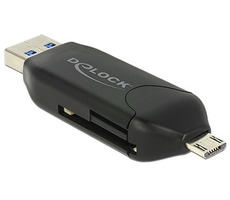DeLock Micro USB OTG čtečka karet + USB 3.0 A male 