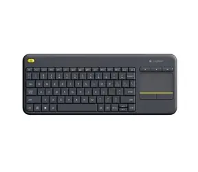 Logitech Wireless K400 Plus CZ černá / Bezdrátová klávesnice / Touchpad / USB / CZ layout