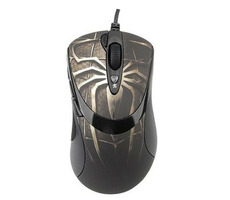 A4tech XL-747H / herní myš / ANTI-VIBRATE / 3600DPI / motiv pavouk / hnědá