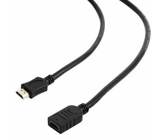 C-TECH Kabel HDMI-HDMI 1.4 M-F / stíněný / zlacené kontakty / 4.5m / prodlužovací černý