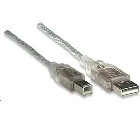 Manhattan Kabel USB 2.0 A-B / propojovací / 5m / stříbrný