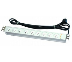 Napájecí panel / 9x UTE / 1U / RAL7035 / 3m kabel