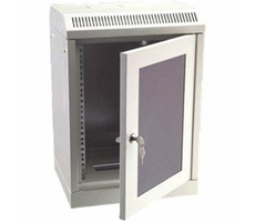 DATACOM 10" rack jednodílný 6U 280 šedé / skleněné dveře