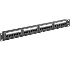 MicroConnect Patch panel CAT6 24 portů pro 1U rack 19" černá