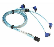 SUPERMICRO CBL-SAST-0810 / MiniSAS HD na 4 Right Angle SATA s postranními pásky (75 75 90 90cm) 75cm